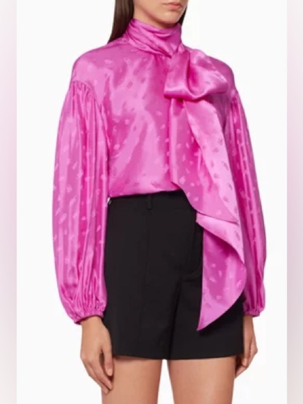Chloe Lavallière Silk Jacquard Blouse NWT